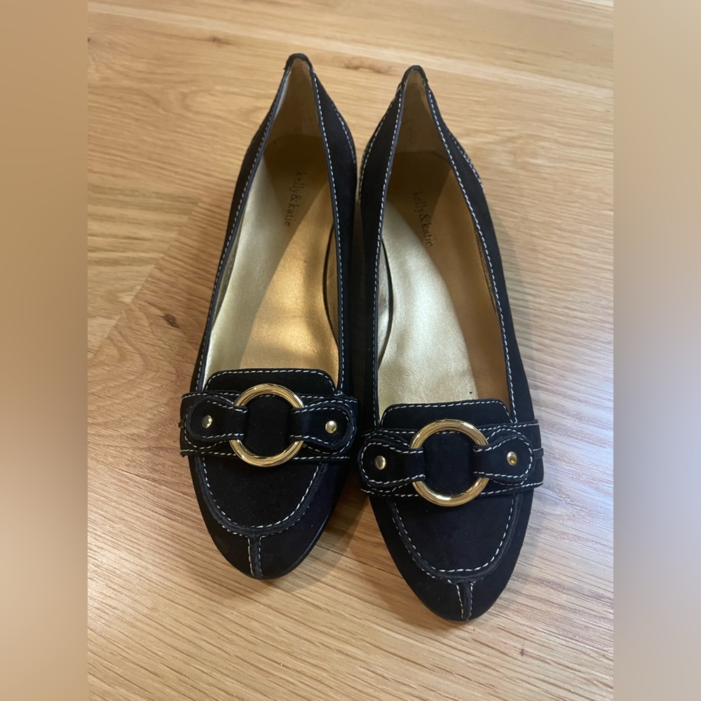 NIB Kelly & Katie Black Suede Shoes, size 6.5
